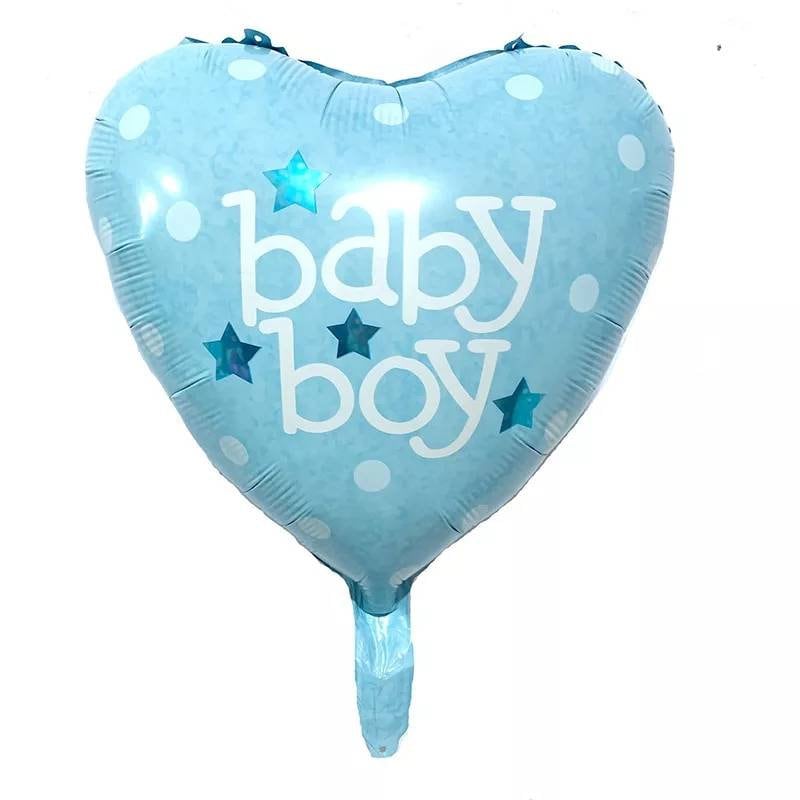 Blue Heart Baby Boy Foil Balloon