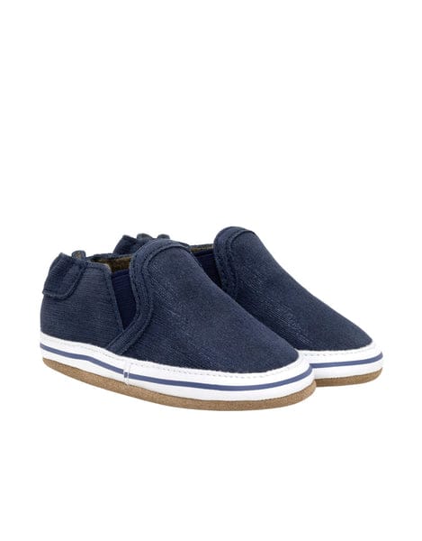 Robeez Navy Liam Slip-on crib shoes