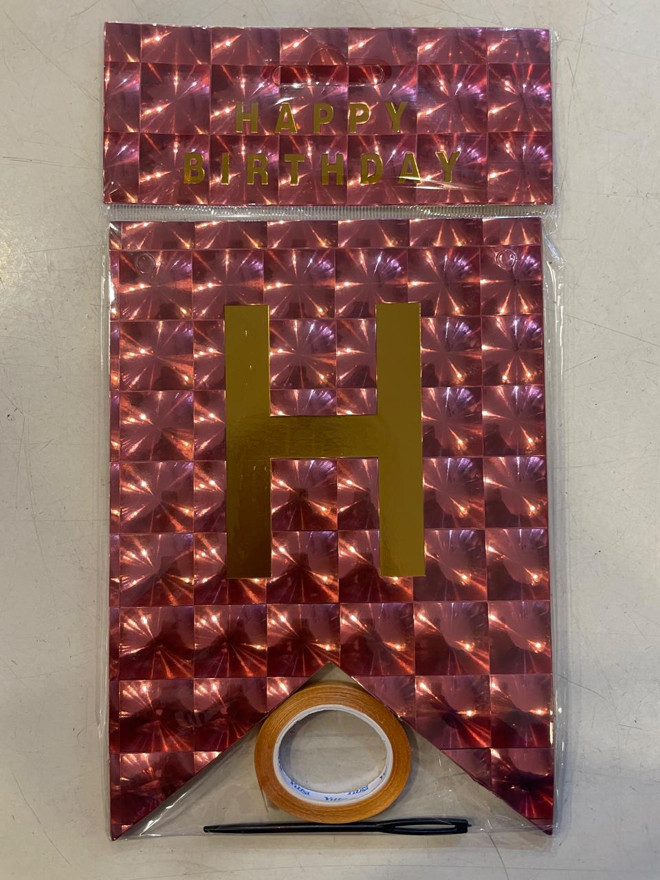 Mirror Rose Gold Happy Birthday Banner Sign
