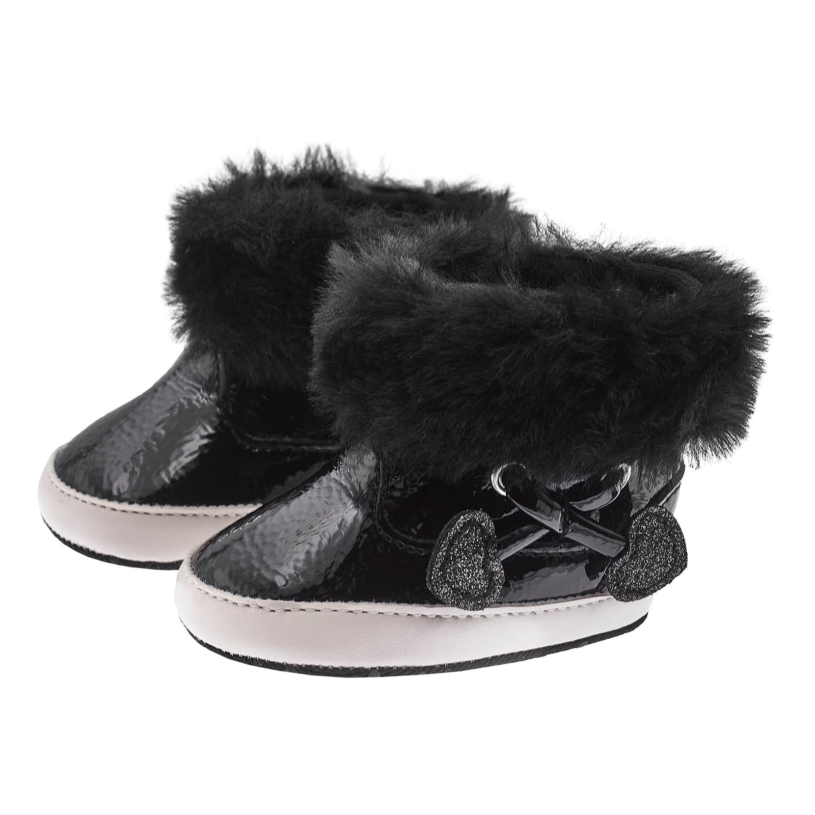 My First Chicco Girls Black Baby Booties