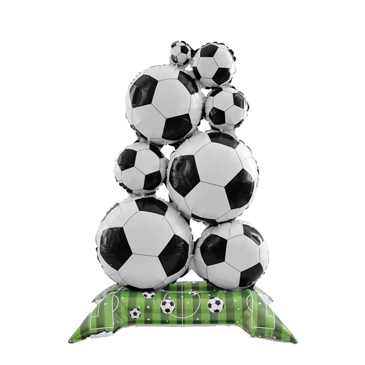 Self-Standing Stacked Soccer Ball Pile Foil Balloon