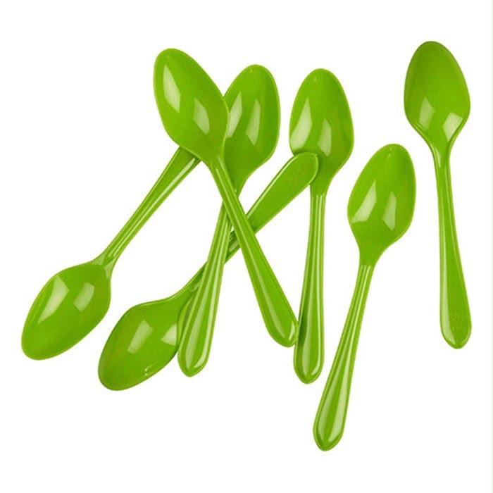Green Plastic Spoons (10pcs)