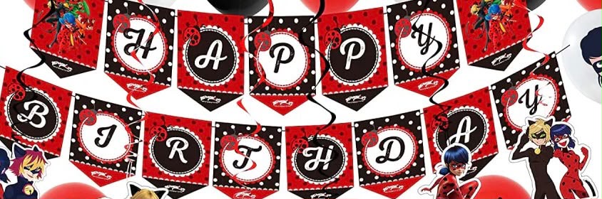 Miraculous Lady Bug Happy Birthday Banner
