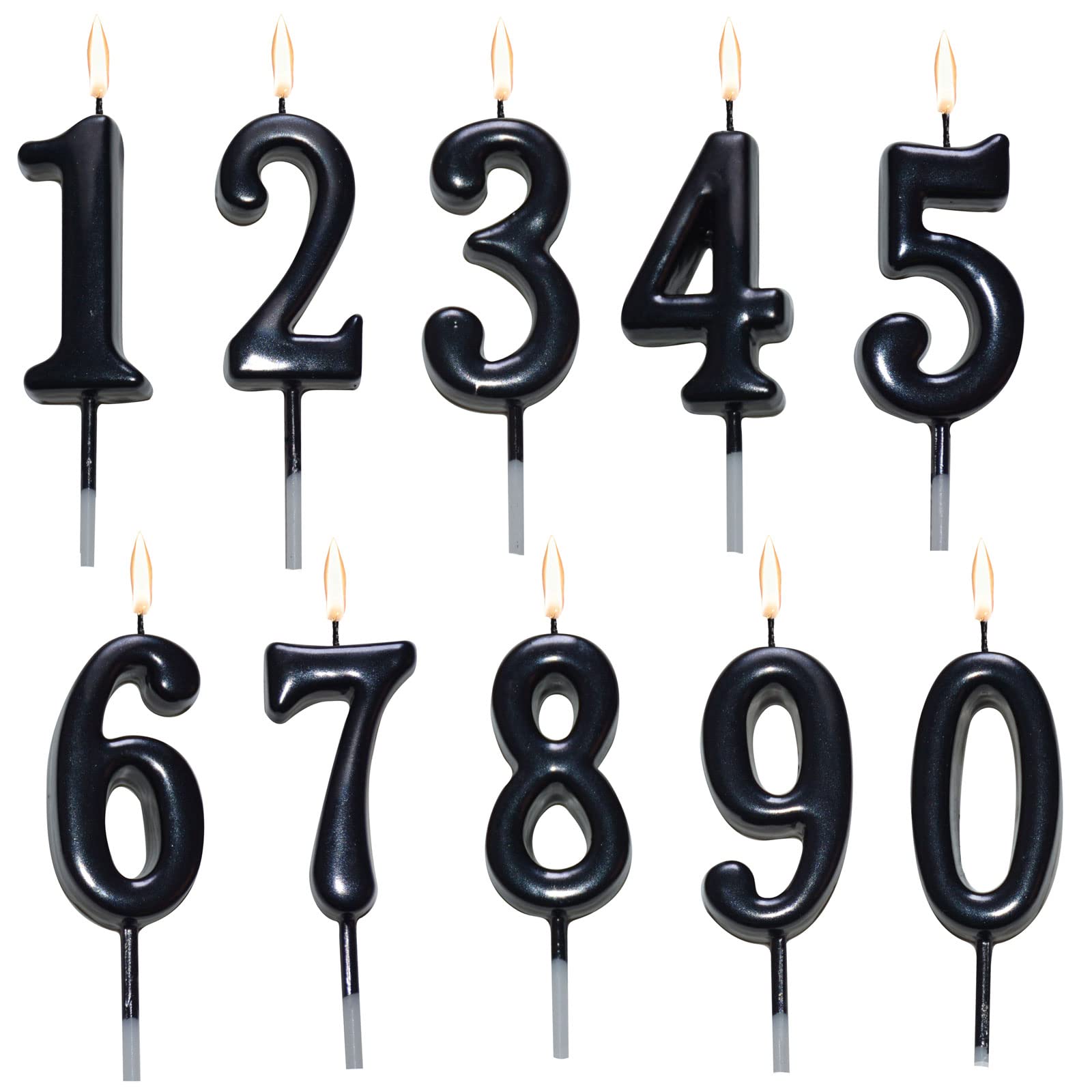 Black Number Candles 0-9