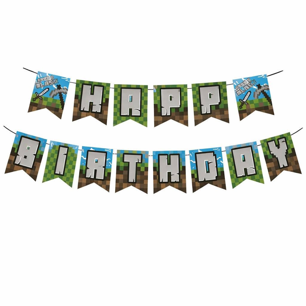Minecraft Happy Birthday Banner