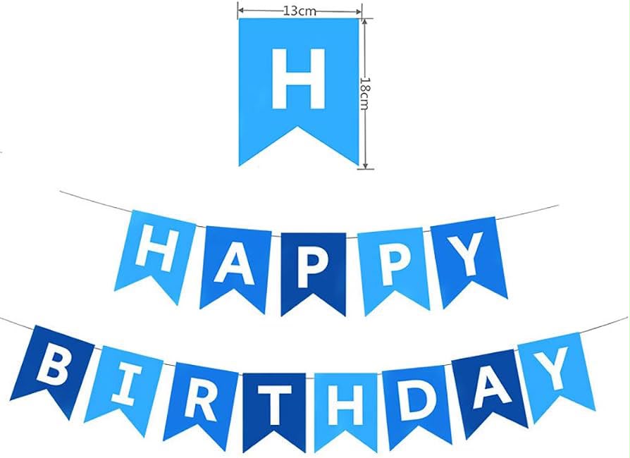 Blue Happy Birthday Banner