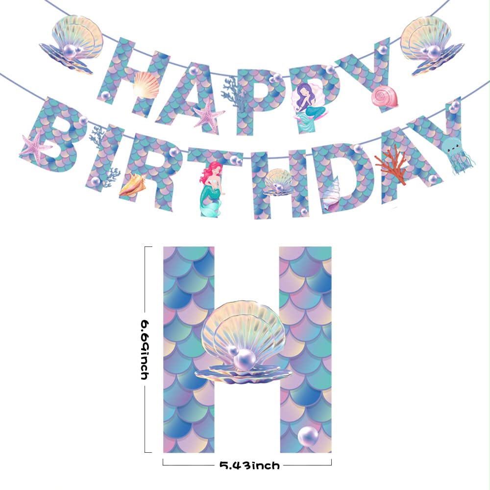 Mermaid Happy Birthday Banner
