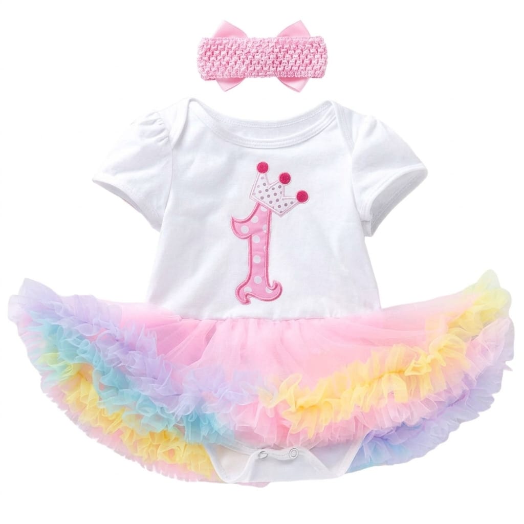 First Birthday Tutu Dress (headband missing pearl)