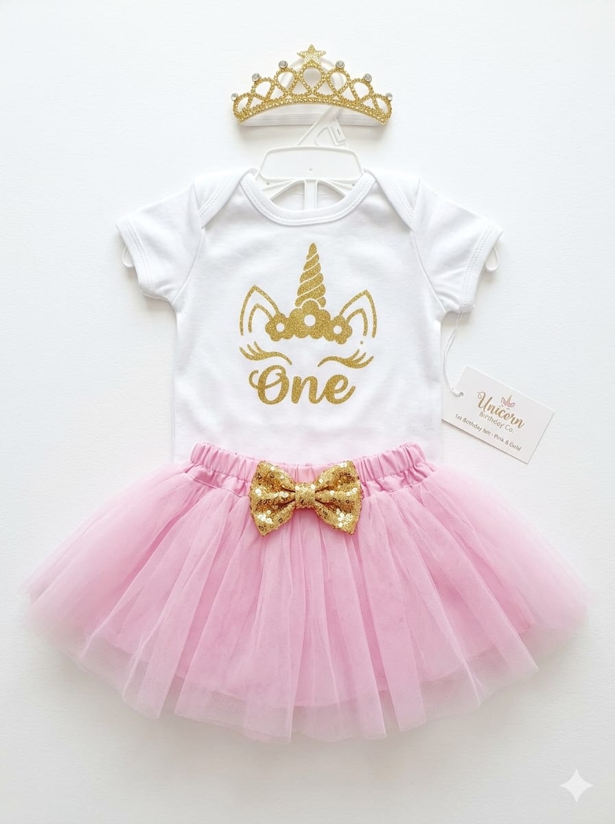 Girls 1st Birthday Unicorn Outfit