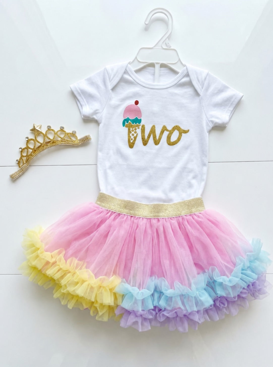 Second Birthday Girls Outfit Ice Cream