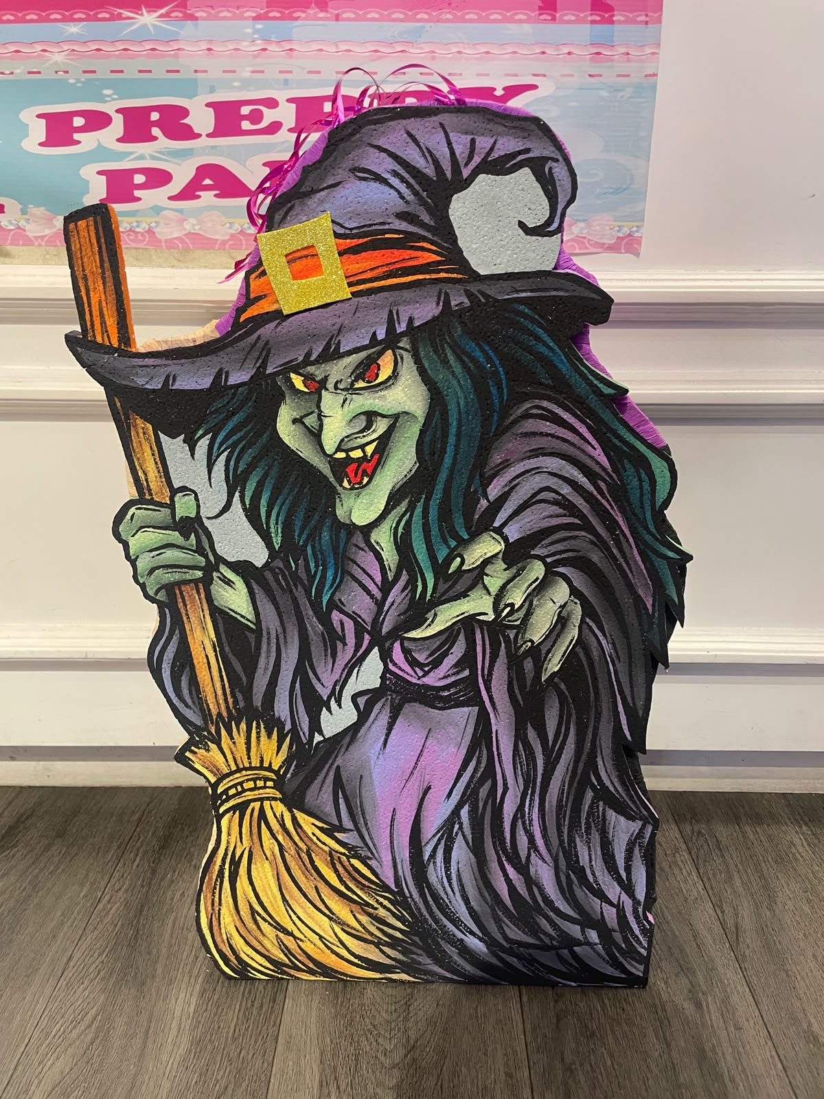 Evil Witch with Broomstick Pinata