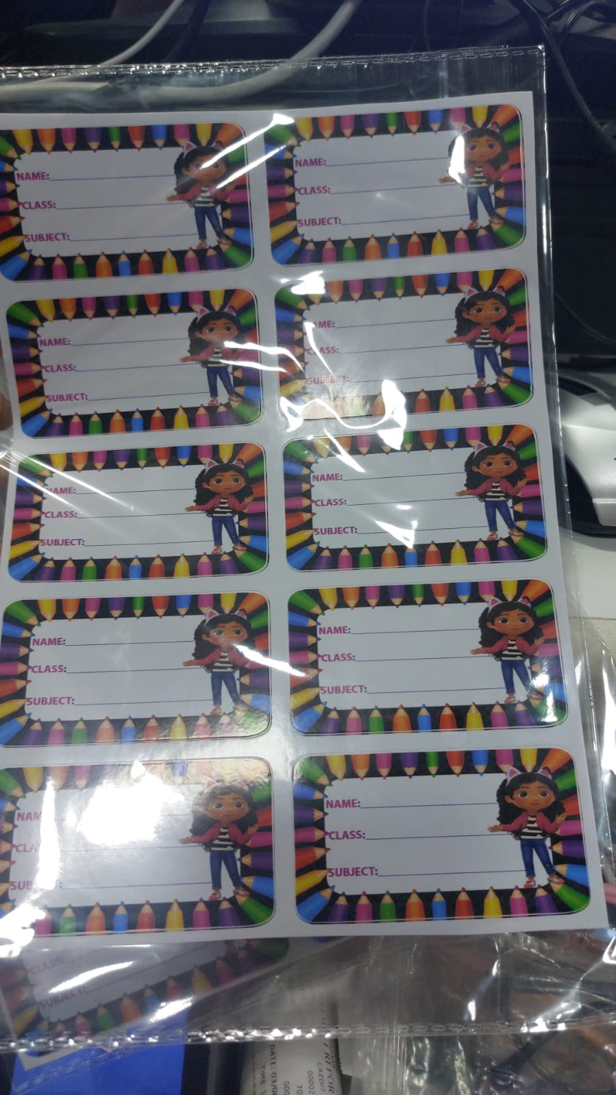 Gabby School book Labels (Waterproof)