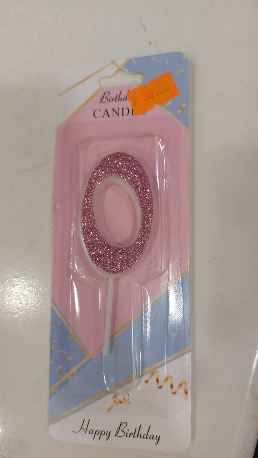 Pink Glitter Candles white stick 0 to 9 - Preppy Kids (Grand Bazaar)