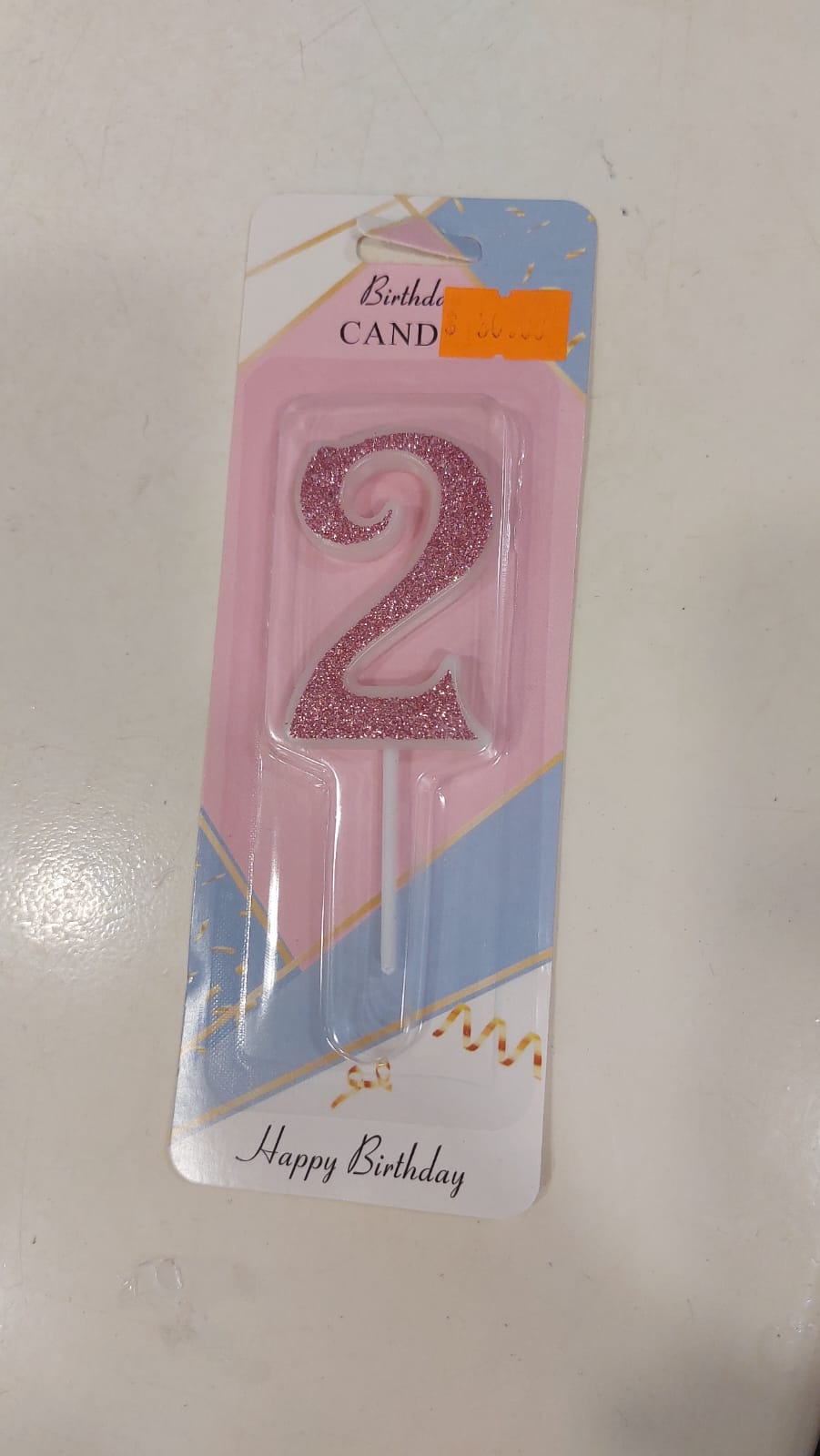 Pink Glitter Candles white stick 0 to 9 - Preppy Kids (Grand Bazaar)