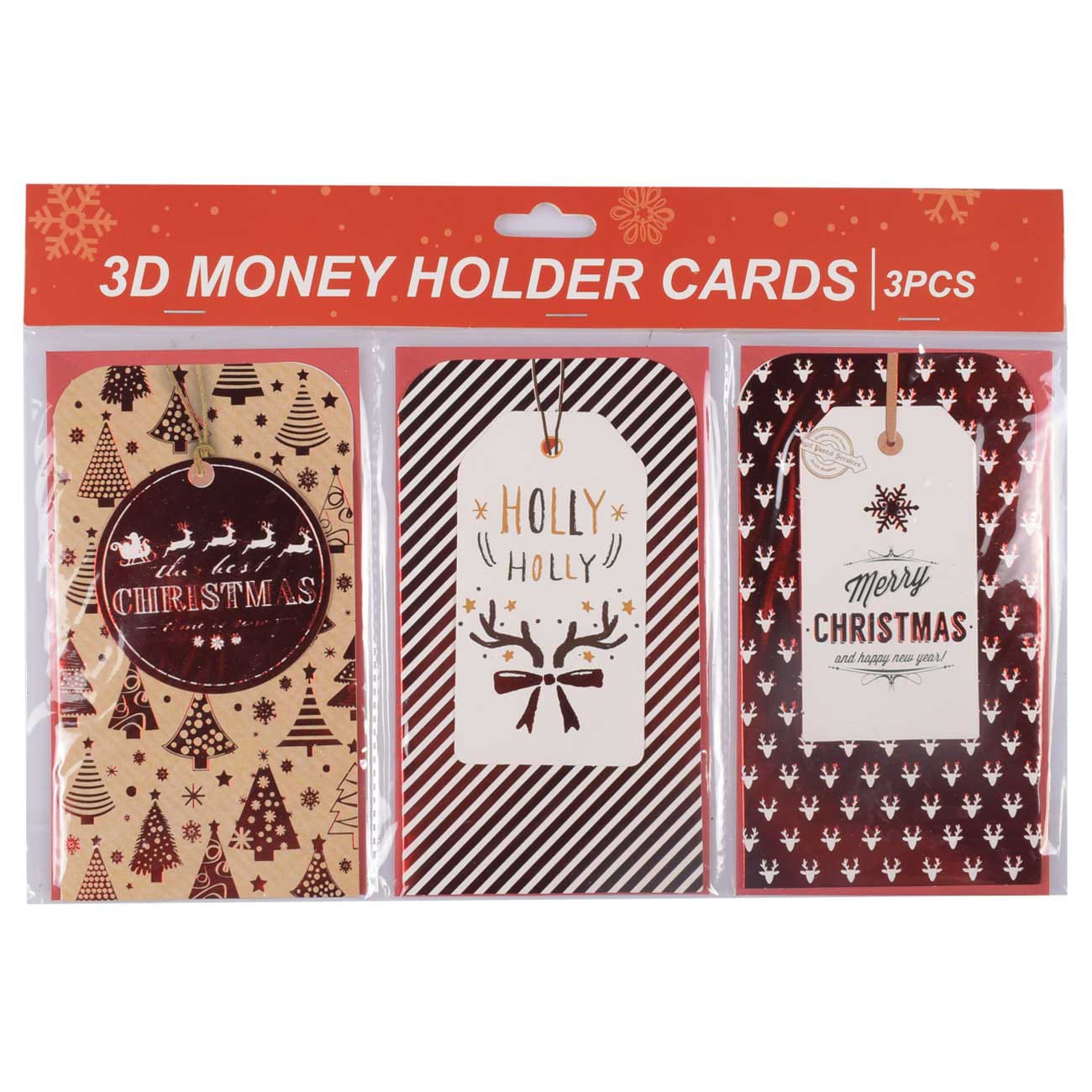 Christmas 3D Money Holder Cards (3PCS) - Preppy Kids (Grand Bazaar)