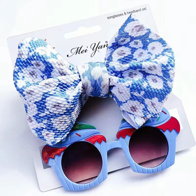 Cute Toddler Summer Pattern Shades & Bows - Preppy Kids (Grand Bazaar)