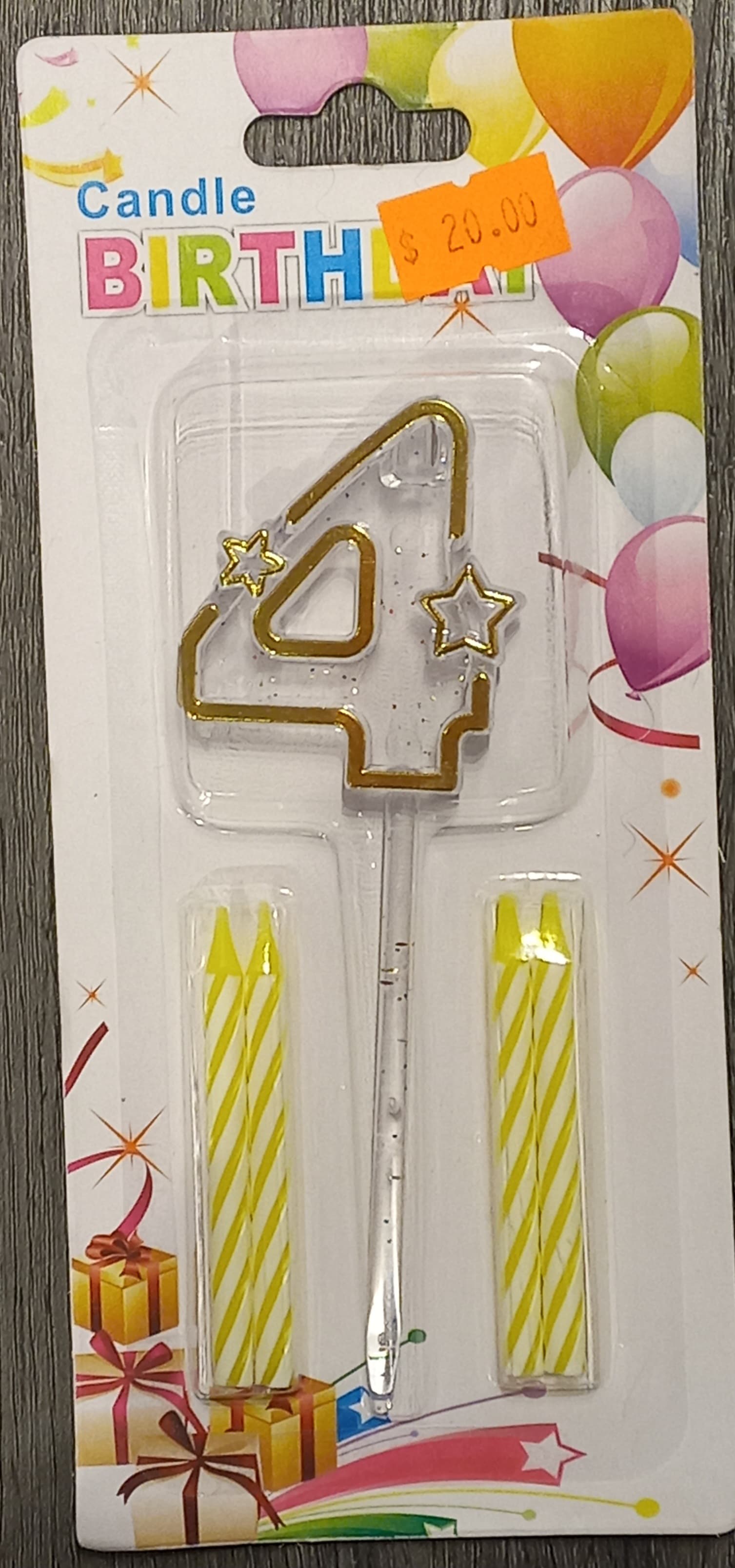 Gold Acrylic Candle 0 to 9 (ACR) - Preppy Kids (Grand Bazaar)