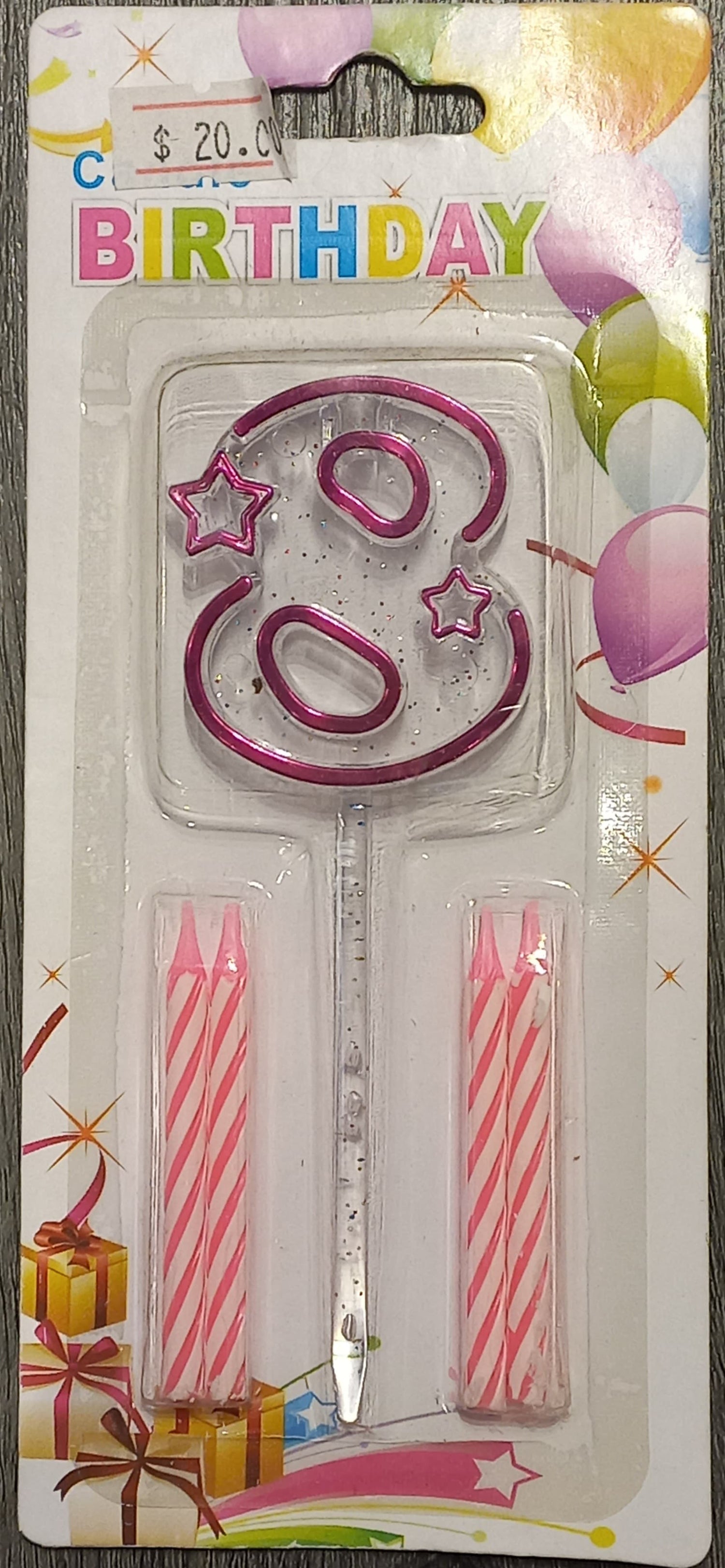 Pink Acrylic Candle 0 to 9 (ACR) - Preppy Kids (Grand Bazaar)