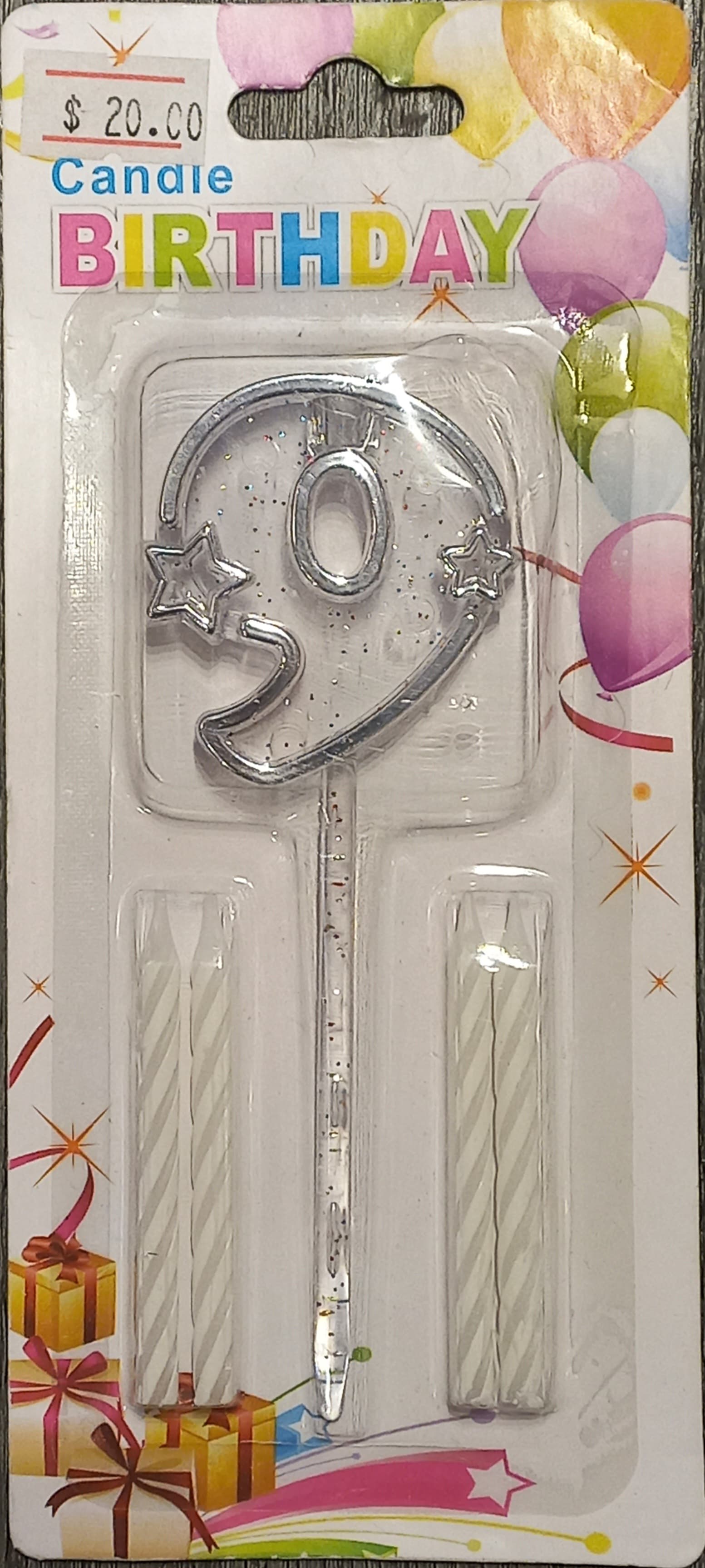 Silver Acrylic Candle 0 to 9 (ACR) - Preppy Kids (Grand Bazaar)