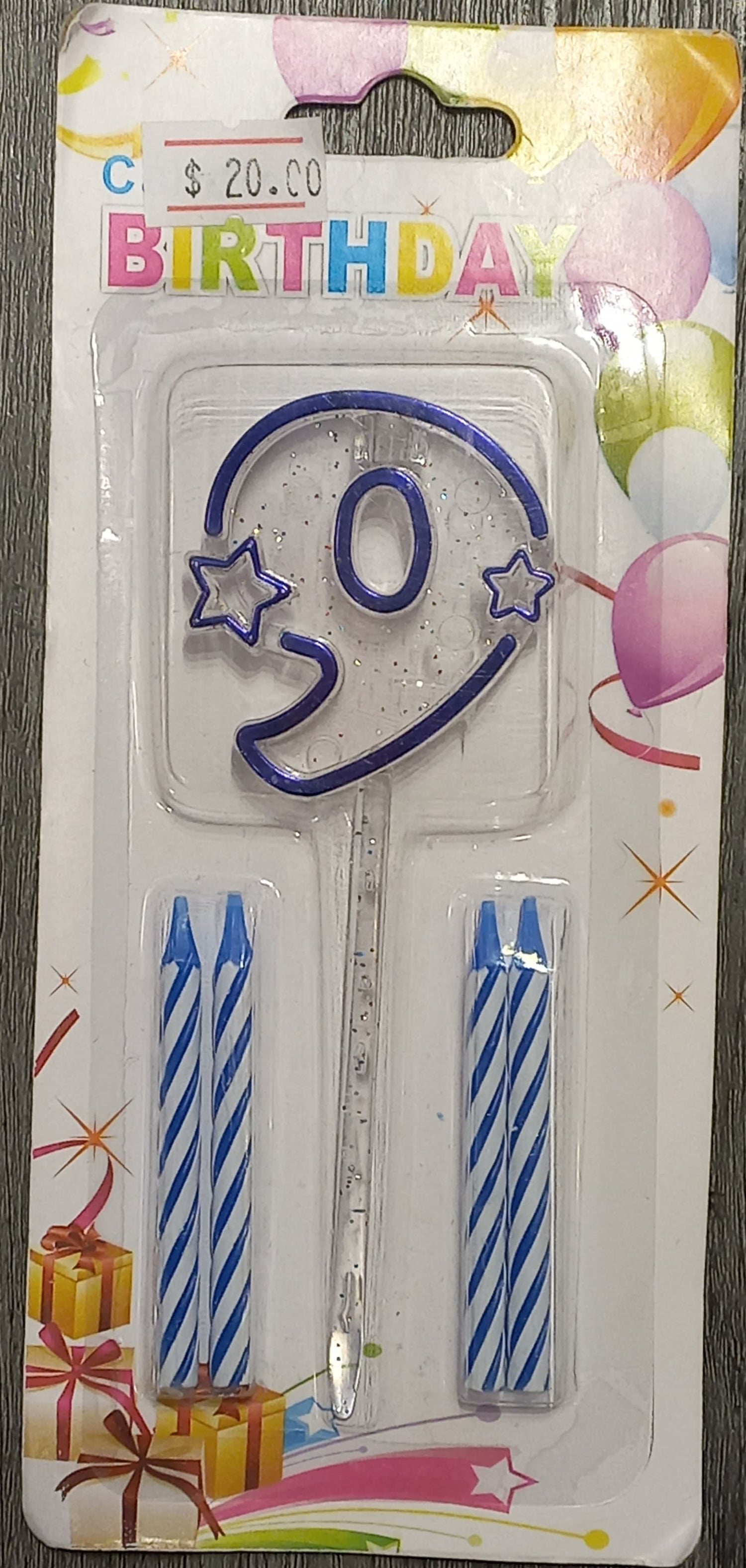 Blue Acrylic Candle 0 to 9 (ACR) - Preppy Kids (Grand Bazaar)