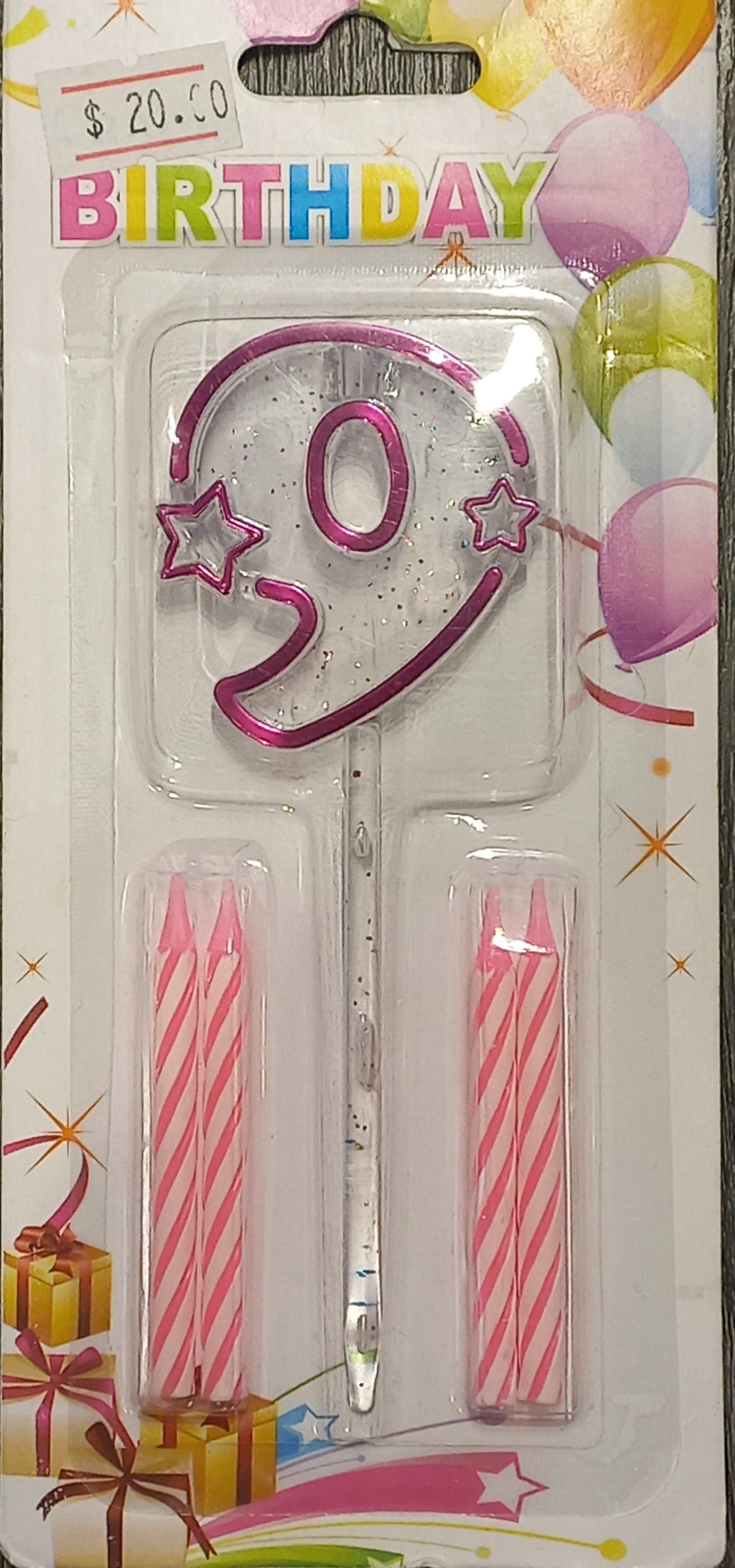 Pink Acrylic Candle 0 to 9 (ACR) - Preppy Kids (Grand Bazaar)