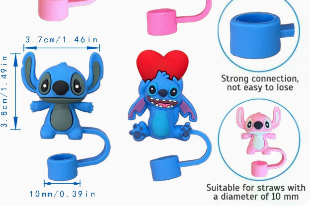 Stitch 3D Straw Cover Caps Toppers for Tumbler - Preppy Kids (Grand Bazaar)