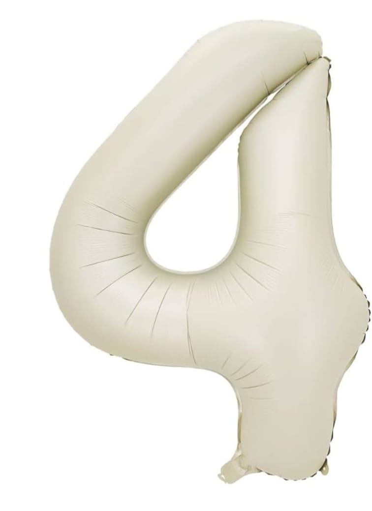 40" Number Cream Foil Helium Balloons (40 inch).  1 to 9 - Preppy Kids (Grand Bazaar)