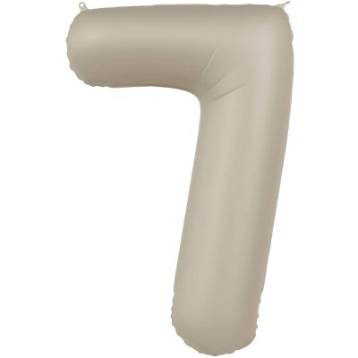 40" Number Cream Foil Helium Balloons (40 inch).  1 to 9 - Preppy Kids (Grand Bazaar)