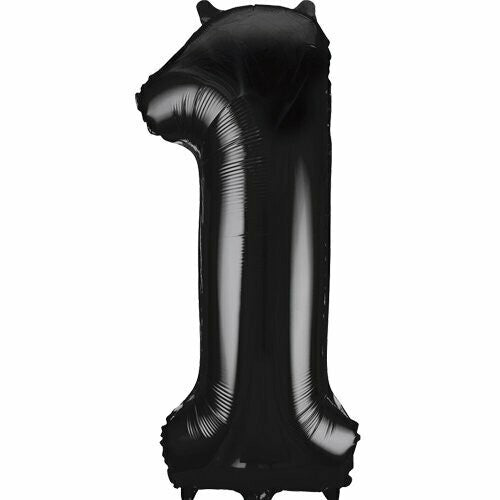 40" Number Black Foil Helium Balloons (40 inch).  1 to 9 - Preppy Kids (Grand Bazaar)
