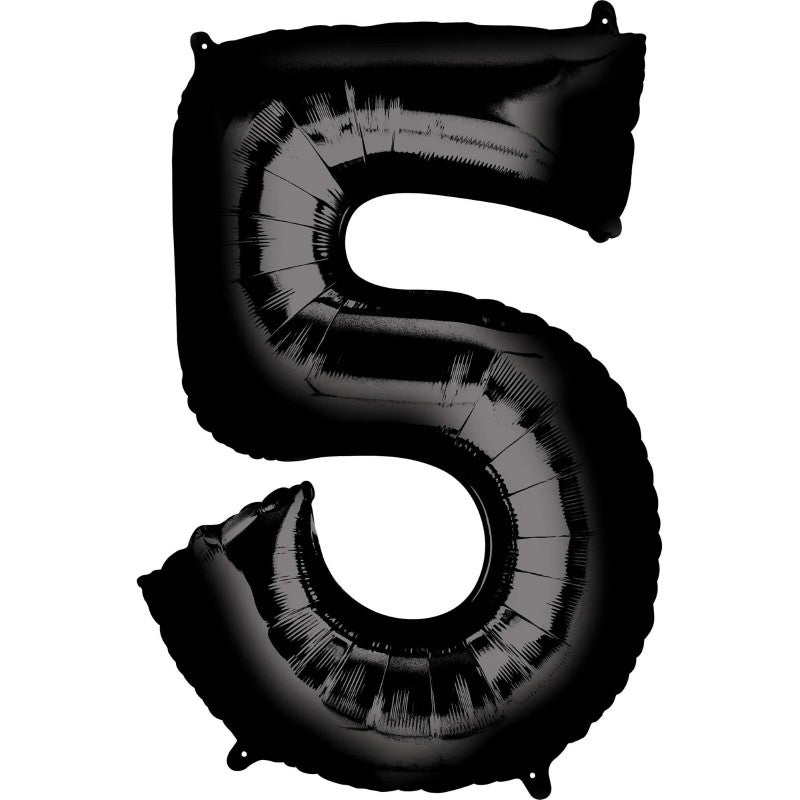 40" Number Black Foil Helium Balloons (40 inch).  1 to 9 - Preppy Kids (Grand Bazaar)