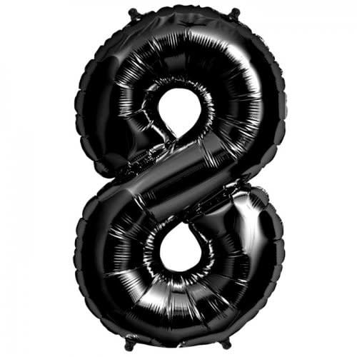 40" Number Black Foil Helium Balloons (40 inch).  1 to 9 - Preppy Kids (Grand Bazaar)