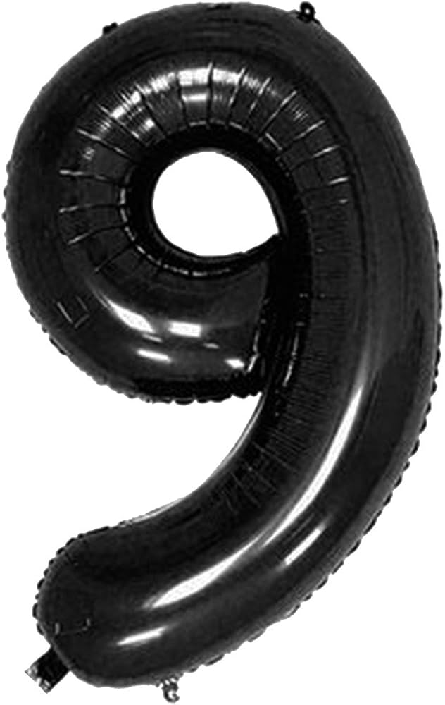 40" Number Black Foil Helium Balloons (40 inch).  1 to 9 - Preppy Kids (Grand Bazaar)