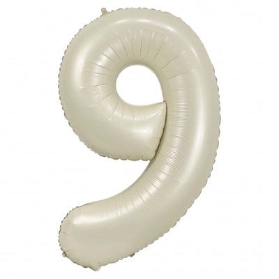 40" Number Cream Foil Helium Balloons (40 inch).  1 to 9 - Preppy Kids (Grand Bazaar)