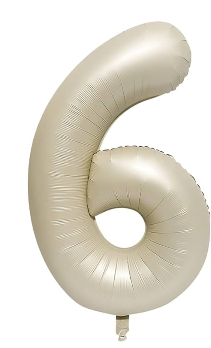 40" Number Cream Foil Helium Balloons (40 inch).  1 to 9 - Preppy Kids (Grand Bazaar)