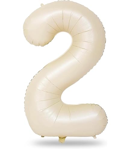 40" Number Cream Foil Helium Balloons (40 inch).  1 to 9 - Preppy Kids (Grand Bazaar)