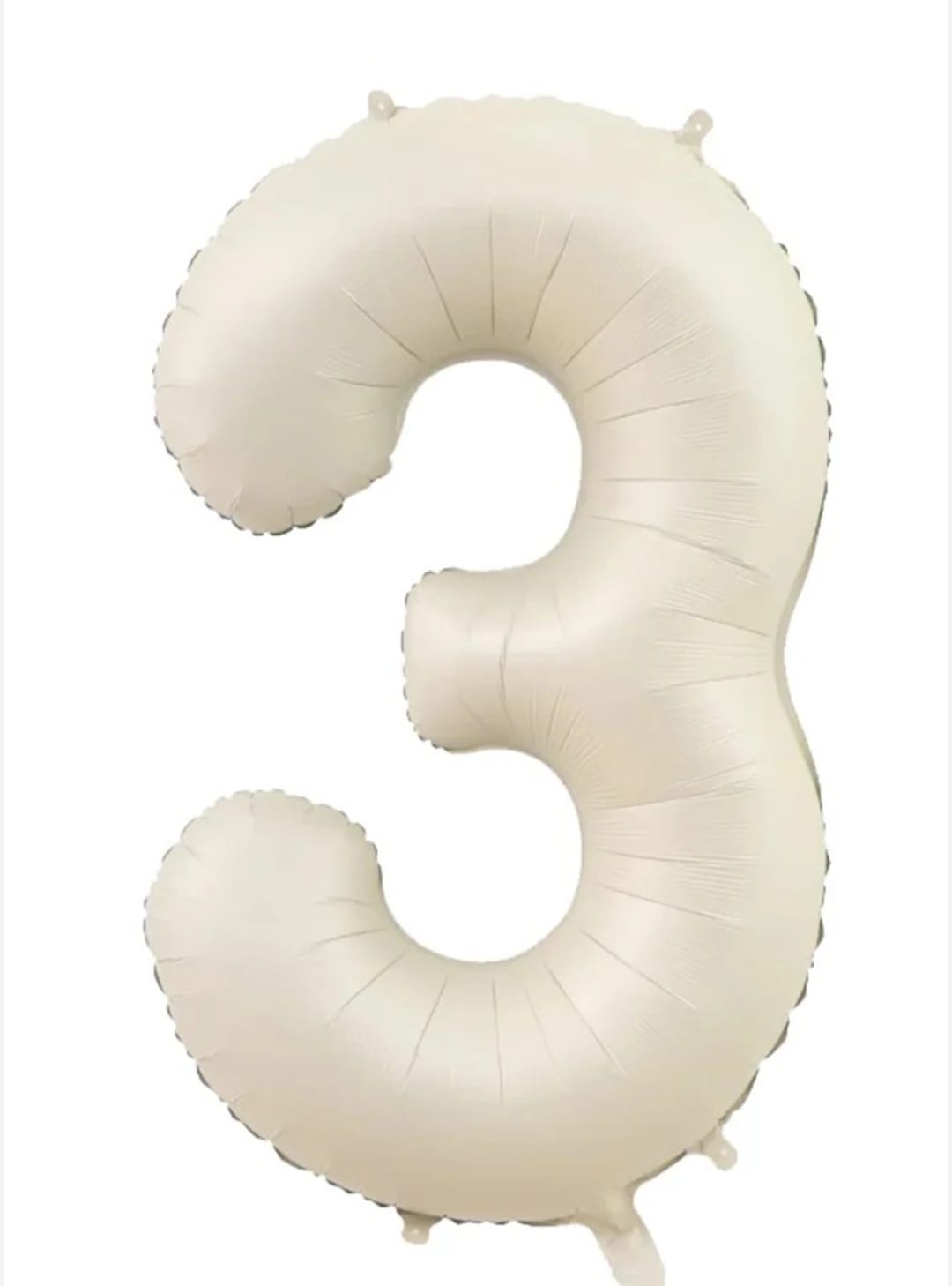 40" Number Cream Foil Helium Balloons (40 inch).  1 to 9 - Preppy Kids (Grand Bazaar)