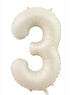 40" Number Cream Foil Helium Balloons (40 inch).  1 to 9 - Preppy Kids (Grand Bazaar)
