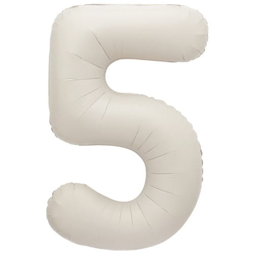 40" Number Cream Foil Helium Balloons (40 inch).  1 to 9 - Preppy Kids (Grand Bazaar)