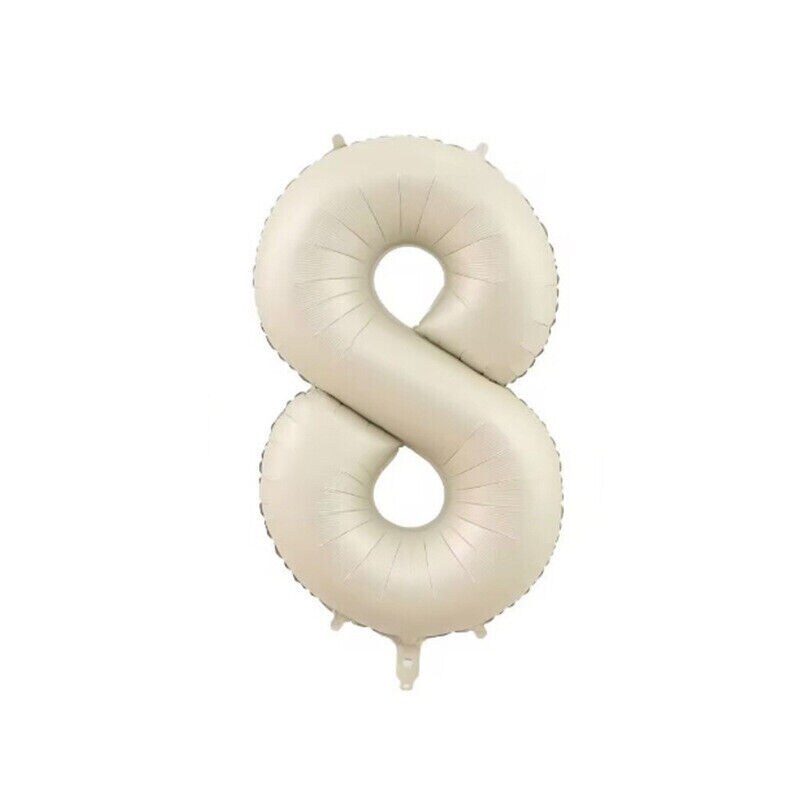 40" Number Cream Foil Helium Balloons (40 inch).  1 to 9 - Preppy Kids (Grand Bazaar)