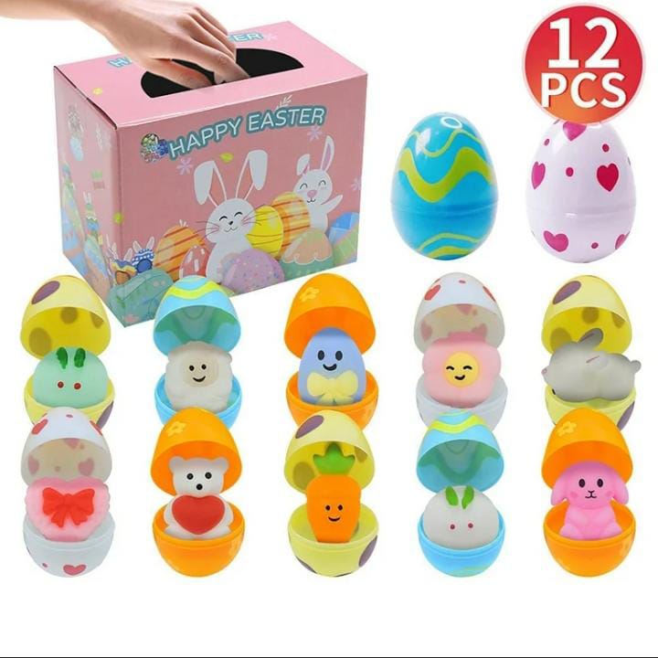 Easter Decorated Surprise Eggs (Box of 12) - Preppy Kids (Grand Bazaar)