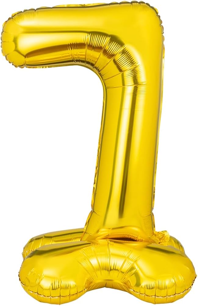 50 inch Pedestal Gold Number Foil Balloon