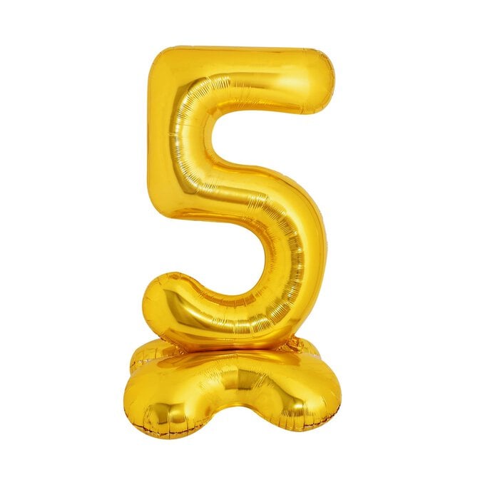 50 inch Pedestal Gold Number Foil Balloon