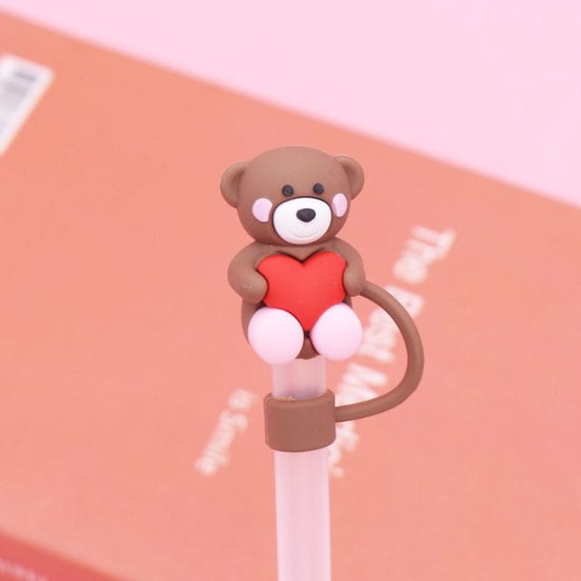 Cute Heart Love Straw Cover Caps Toppers for Tumbler