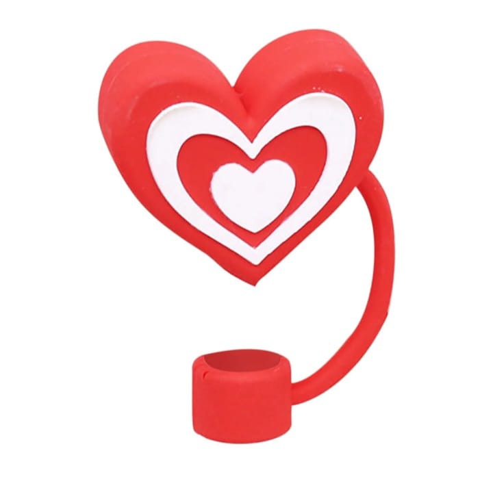 Cute Heart Love Straw Cover Caps Toppers for Tumbler