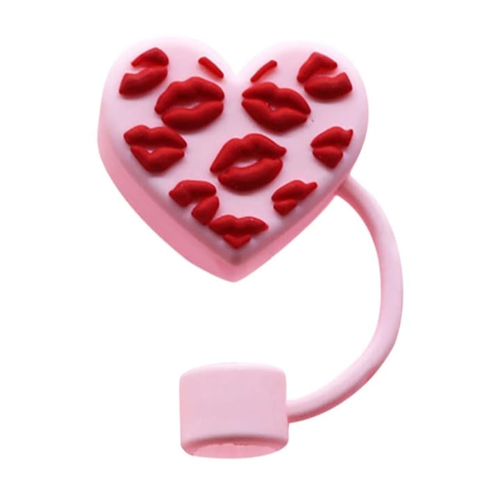 Cute Heart Love Straw Cover Caps Toppers for Tumbler
