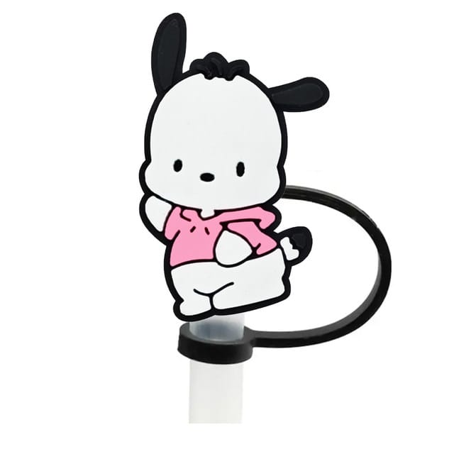 Sanrio Pochacco Straw Cover Caps Toppers for Tumbler