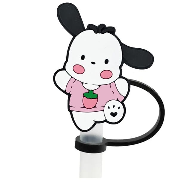 Sanrio Pochacco Straw Cover Caps Toppers for Tumbler