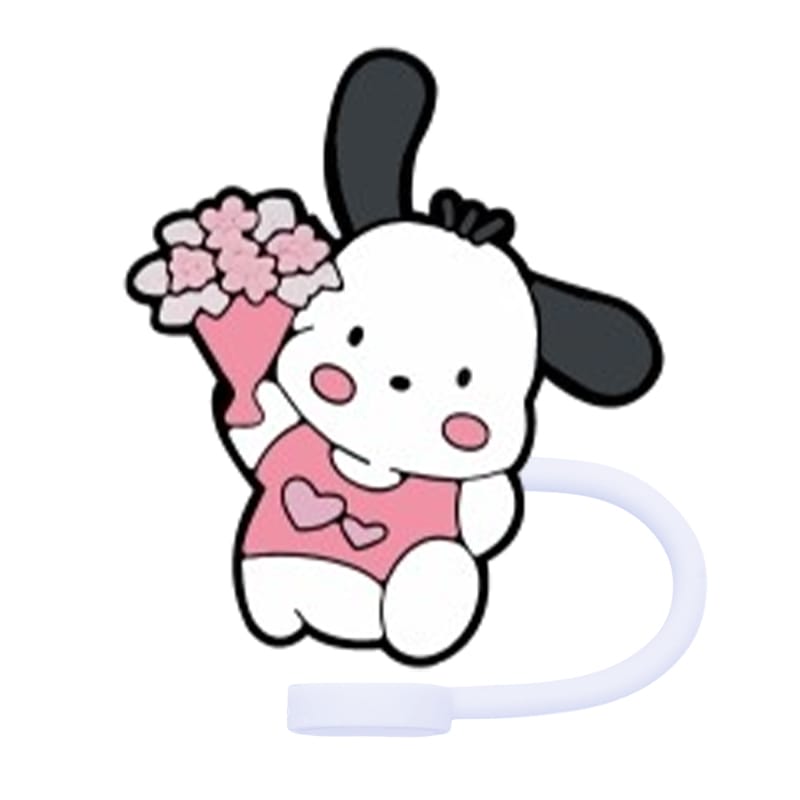 Sanrio Pochacco Straw Cover Caps Toppers for Tumbler