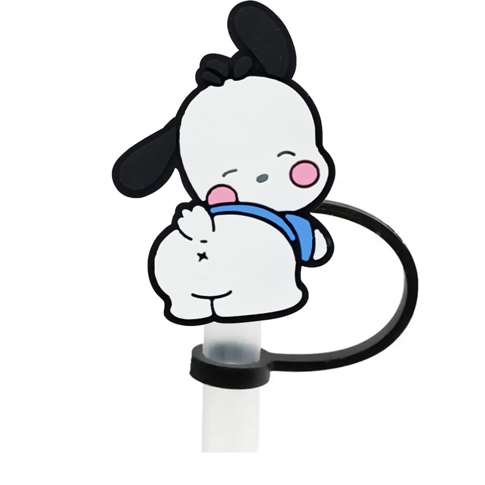 Sanrio Pochacco Straw Cover Caps Toppers for Tumbler