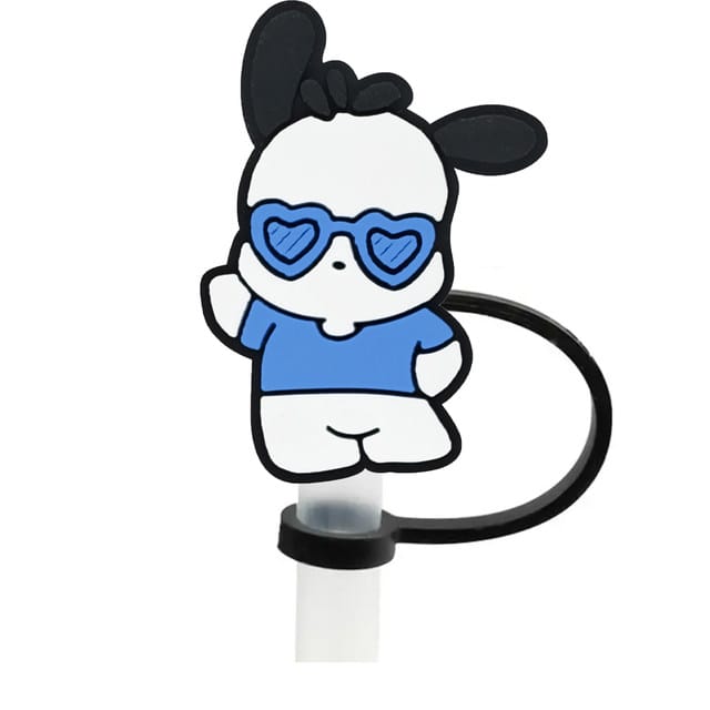 Sanrio Pochacco Straw Cover Caps Toppers for Tumbler